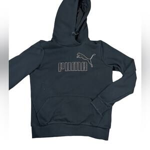 Puma Youth Large Black Hoodie with Embroidered Logo